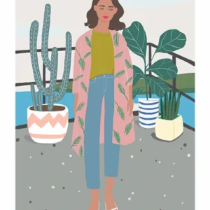Plant Fashion Lady A3 Print