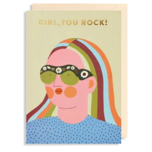 Girl You Rock Face Card