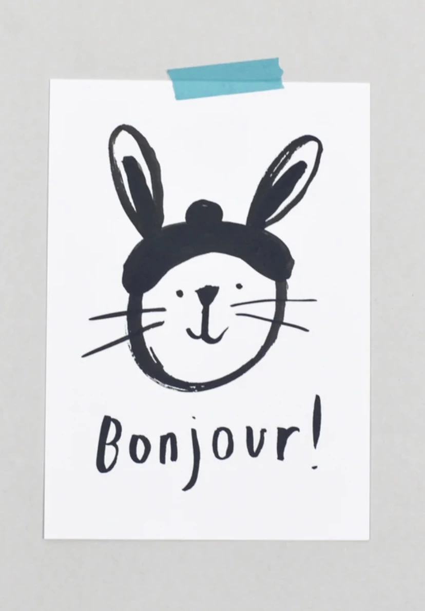 Bonjour Rabbit Print