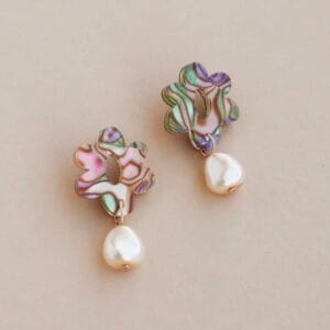 Mia Studs in Iridescent Ripple