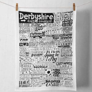 Derbyshire Landmarks Tea Towel