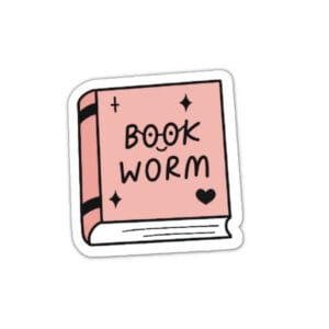Book Worm Reading Vinyl Sticker