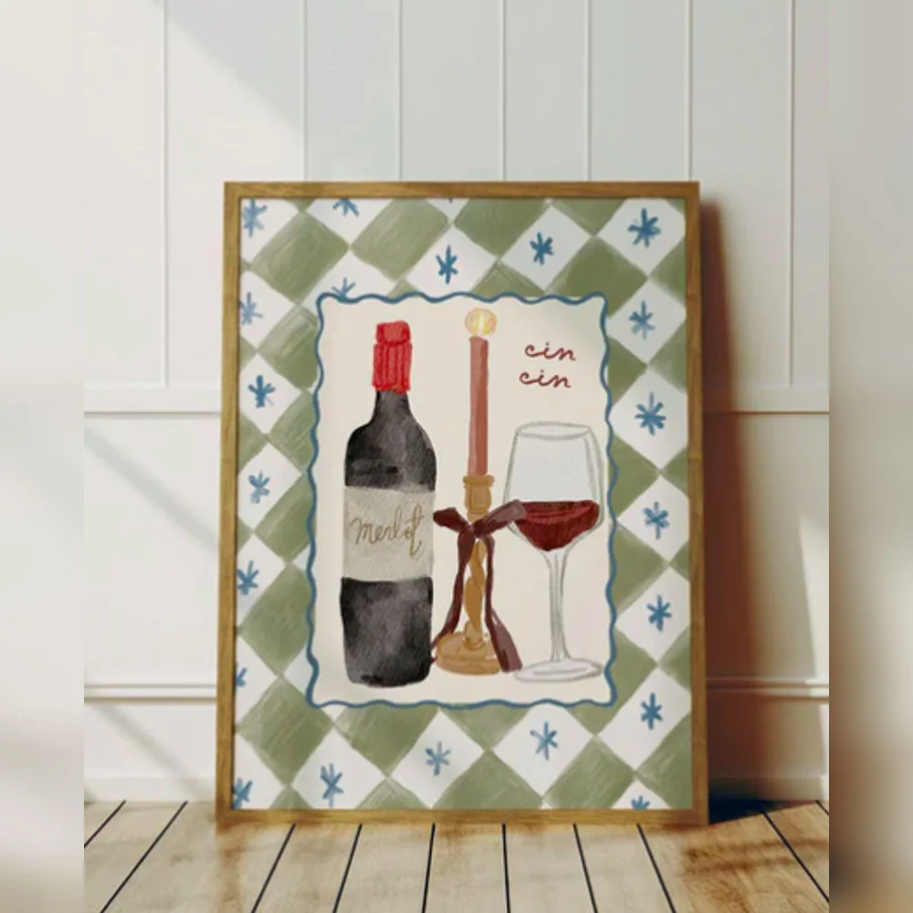 A3 Print Cin Cin Red Wine Front Print