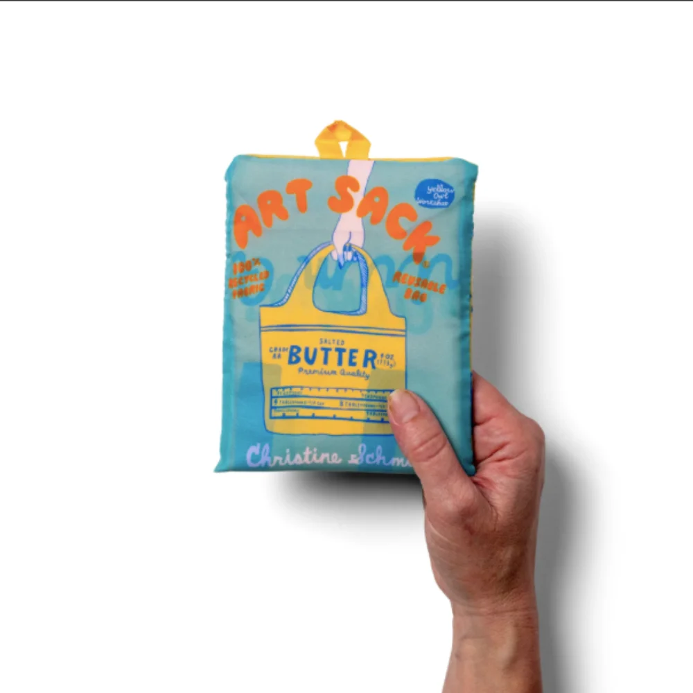 Butter Art Sack Closed and held with one hand