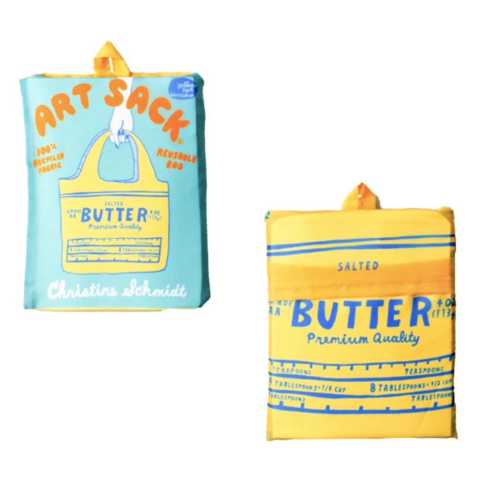 Butter Art Sack Closed and Folded with front and back visible