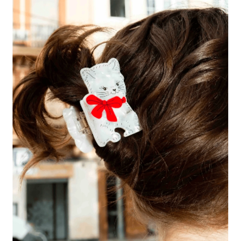 Fancy Cat Claw Clip in Hair