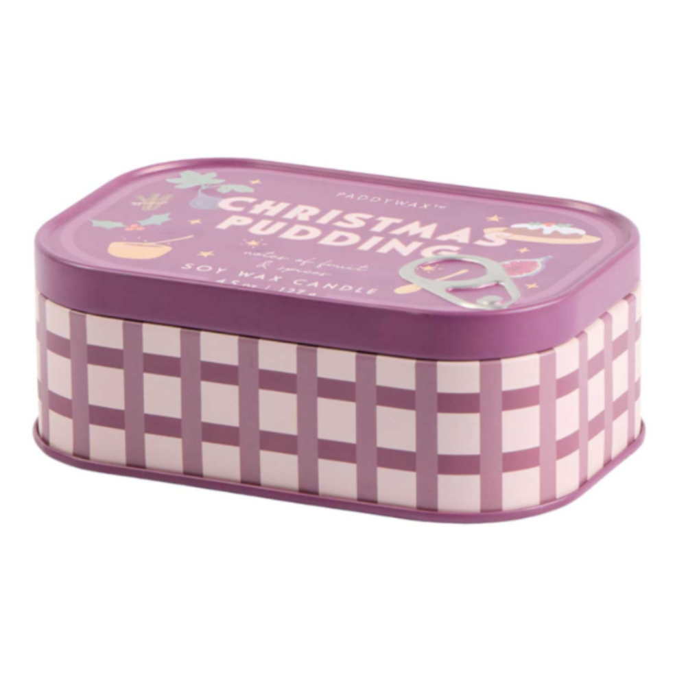 Paddywax Christmas Pudding Tin Candle Side View